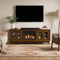Santa Barbara KIT - 70"" TV Console in Walnut w/23"" Fireplace Insert (Ships in 2 Boxes)