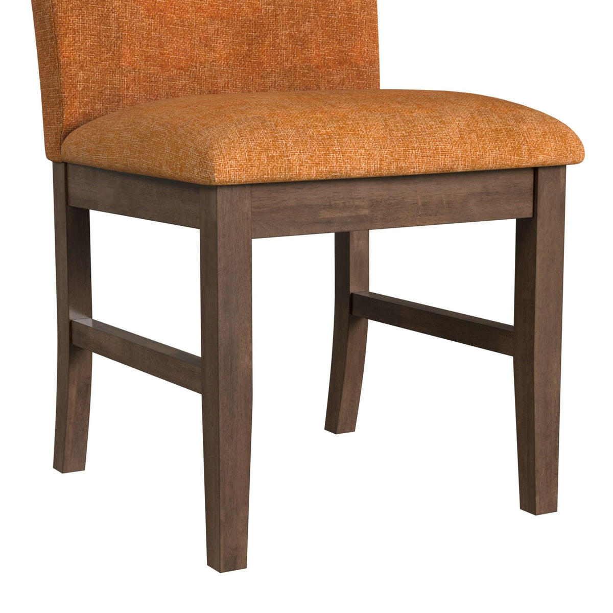 Santa Barbara 5PC Standard Height Dining Set in Walnut-Rectangular Table and Four Orange Fabric Chairs