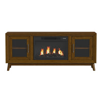Santa Barbara KIT - 60"" TV Console in Walnut w/23"" Fireplace Insert (Ships in 2 Boxes)