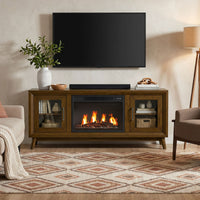 Santa Barbara KIT - 60"" TV Console in Walnut w/23"" Fireplace Insert (Ships in 2 Boxes)