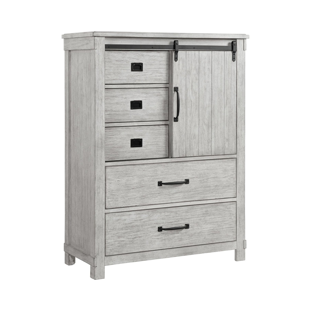 Scott King Platform Storage 5PC Bedroom Set with 2 Nightstands, Dresser & Chest