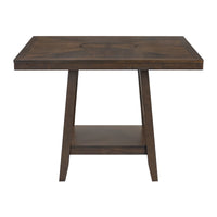 Seneca Square Counter Table with Lazy Susan in Brown