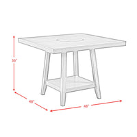 Seneca Square Counter Table with Lazy Susan in Brown