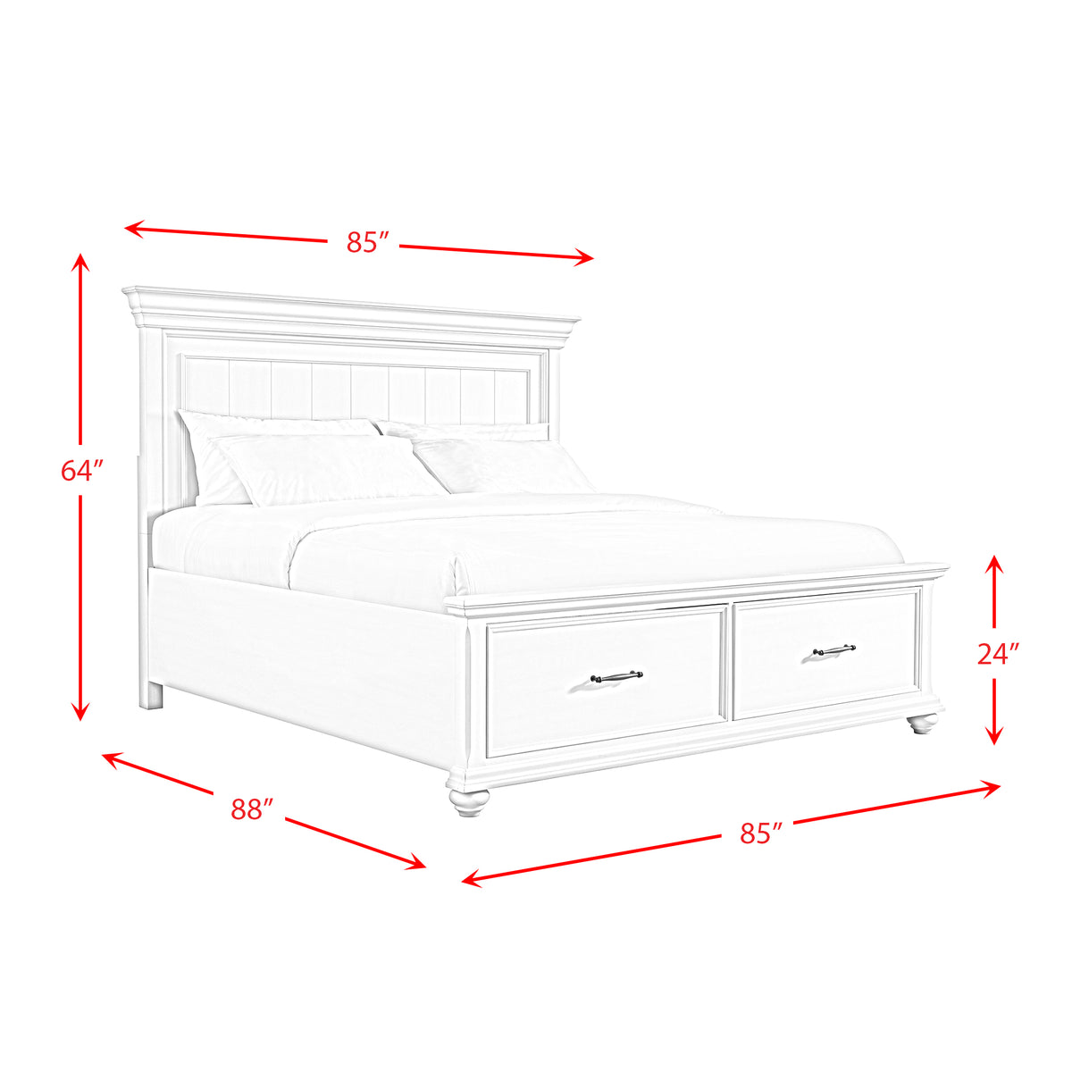 Slater Queen Platform Storage 4PC Bedroom Set with 2 Nightstands & Chest