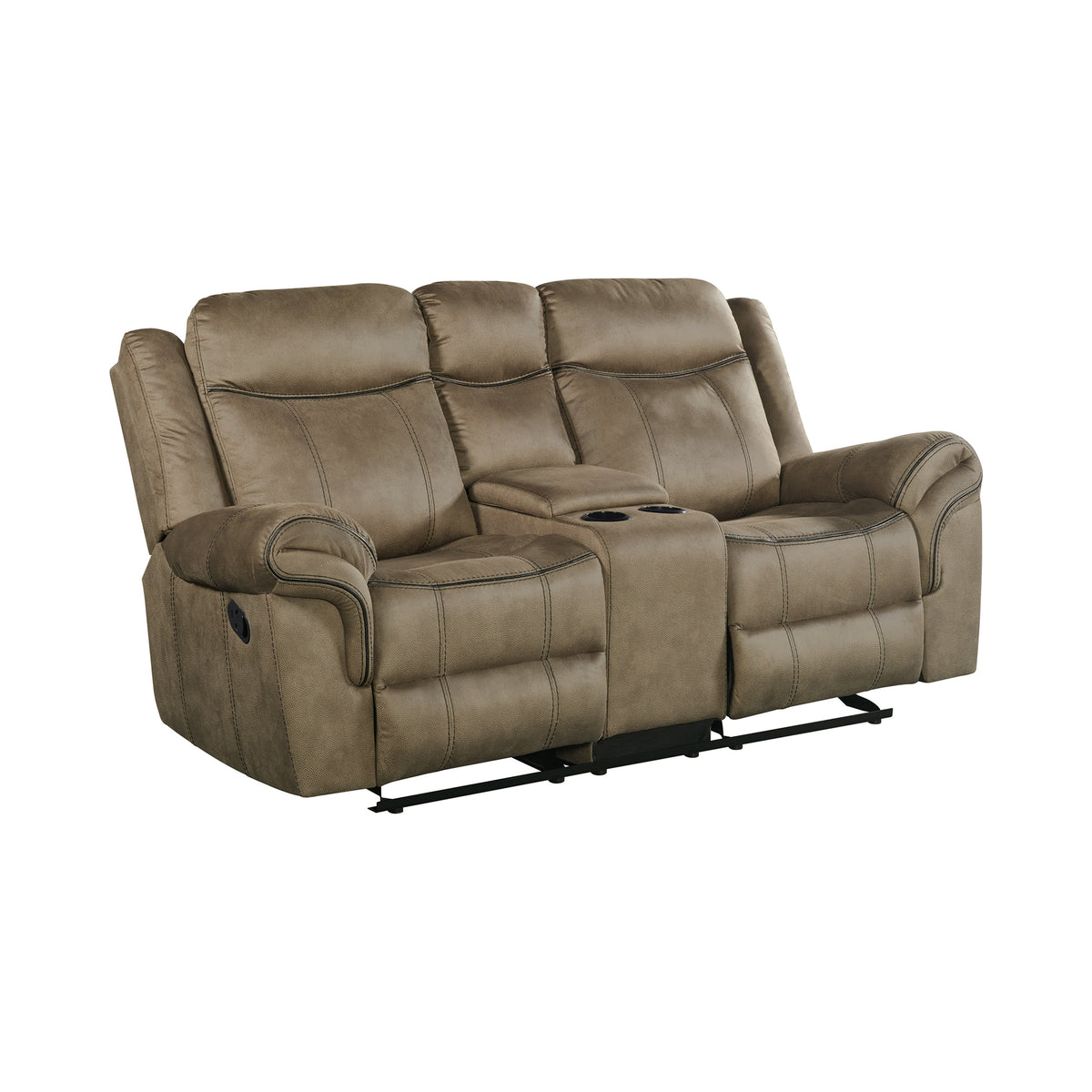 Sorrento 2PC Living Room Set in T101 Brown-Sofa & Loveseat