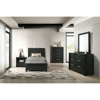 South Bend Dresser and Mirror Set in Black