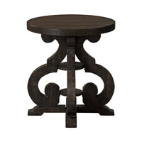 Stone Occasional Round Side Table With Pu Base
