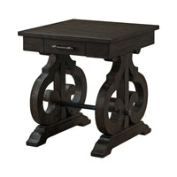 Stone Occasional Square Side Table With Pu Base