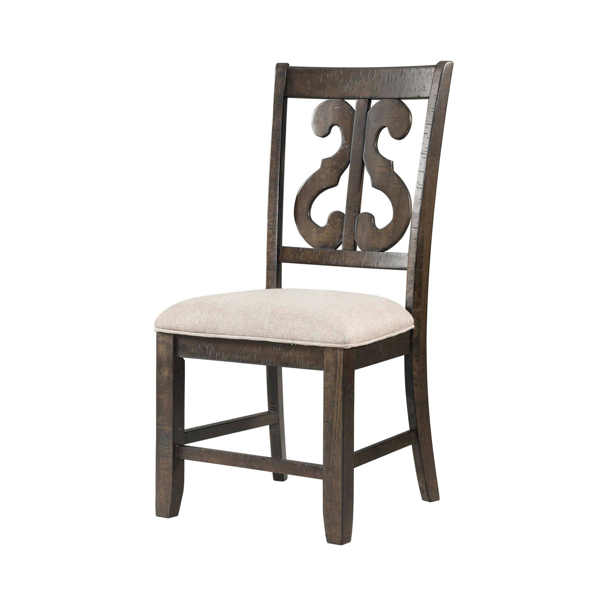 Stone Wooden Swirl Back Side Chair (2 Per Pack)