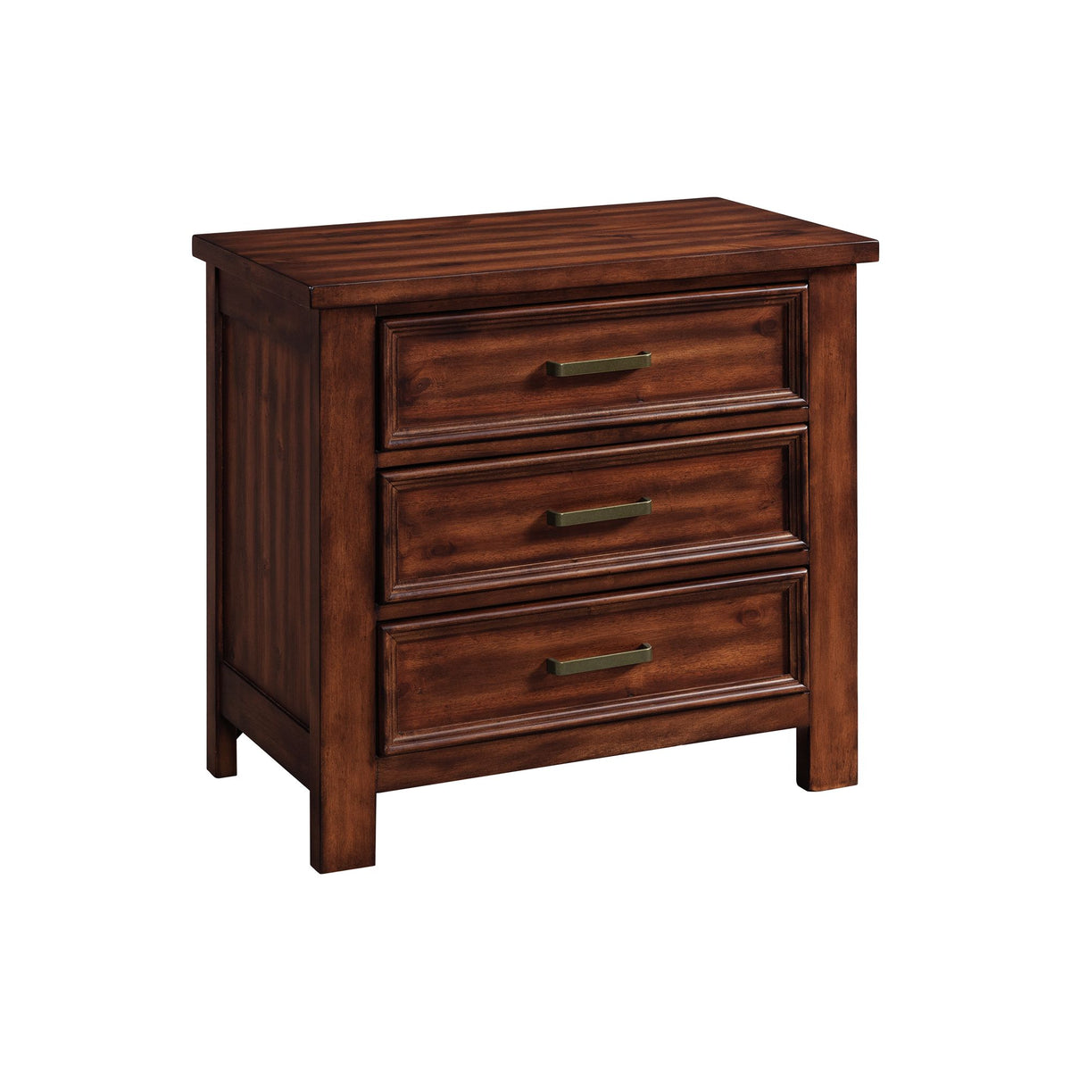Sullivan Queen Storage 3PC Bedroom Set with 2 Nightstands in Rich Cherry