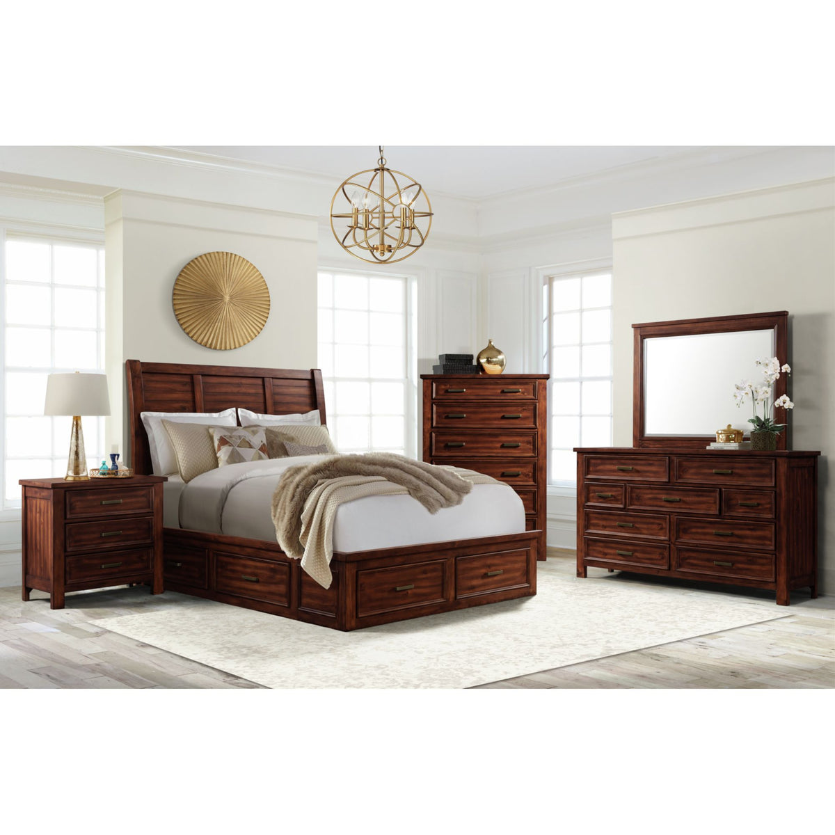 Sullivan 3-Drawer Nightstand in Rich Cherry