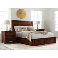 Sullivan Queen Storage 3PC Bedroom Set with 2 Nightstands in Rich Cherry