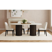 Sylvie 5PC Standard Height Dining Set in Dark Brown-Oval Table and Four Chairs