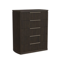Sylvie King UPH 3PC Bedroom Set with White Fabric in Dark Brown