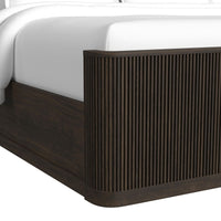 Sylvie Queen UPH 5PC Bedroom Set with White Fabric in Dark Brown