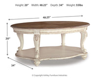 Realyn Coffee Table, 2 Ends and Console