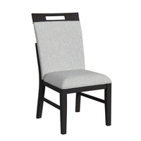 Transcend Dining Side Chair with Light Grey Fabric in Charcoal (2 Per Carton)
