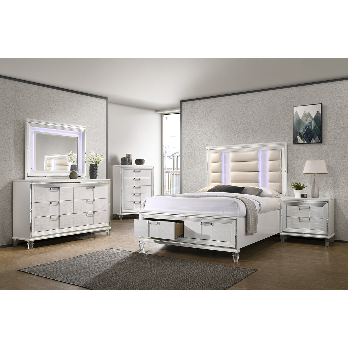 Twenty Nine King Storage 6PC Bedroom Set in White