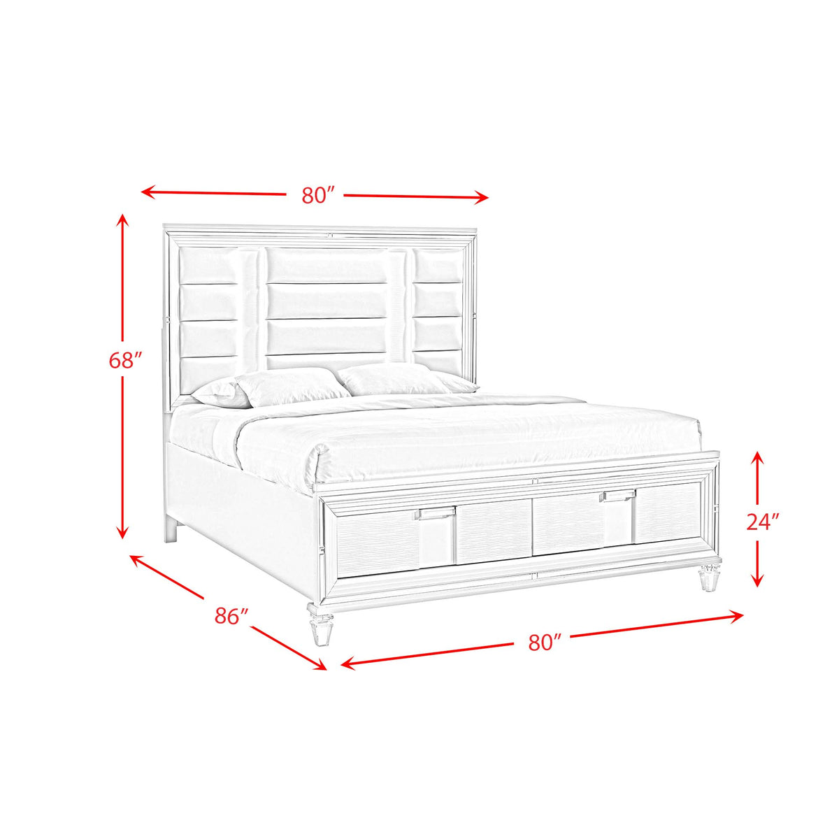 Twenty Nine King Storage 6PC Bedroom Set in White