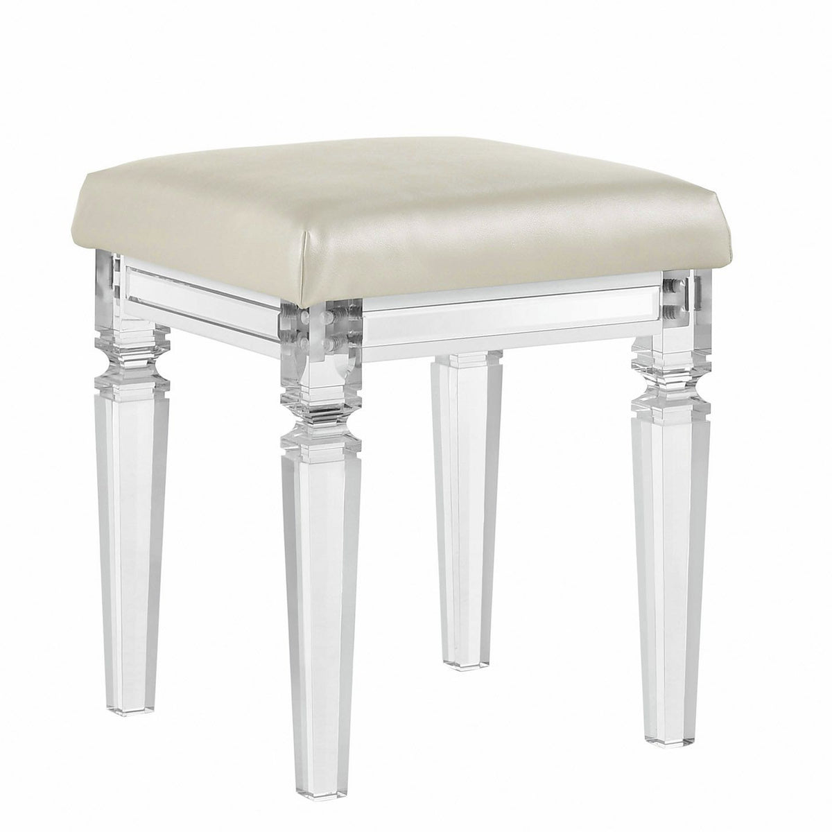 Twenty Nine Dressing Stool W/Acrylic Leg White