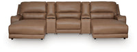 DeepWakes 5-Piece Reclining Sectional with Double Chaise and Storage Consoles