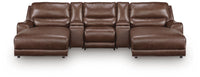 DeepWakes 5-Piece Reclining Sectional with Double Chaise and Storage Consoles