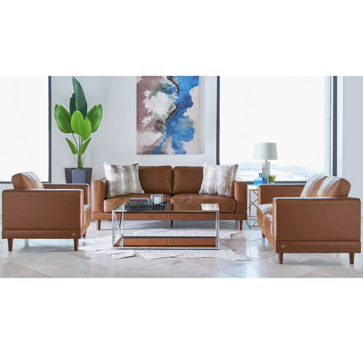 Hampton Chair in Fiero Tan (Top Grain/PVC)