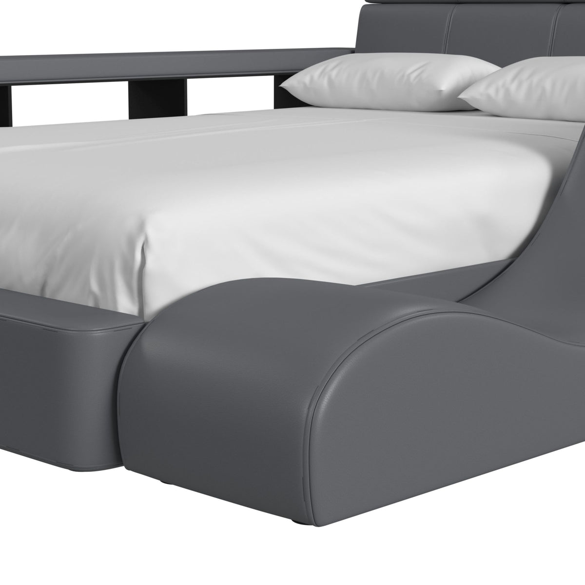 Valari Lounge Chair in Grey PU