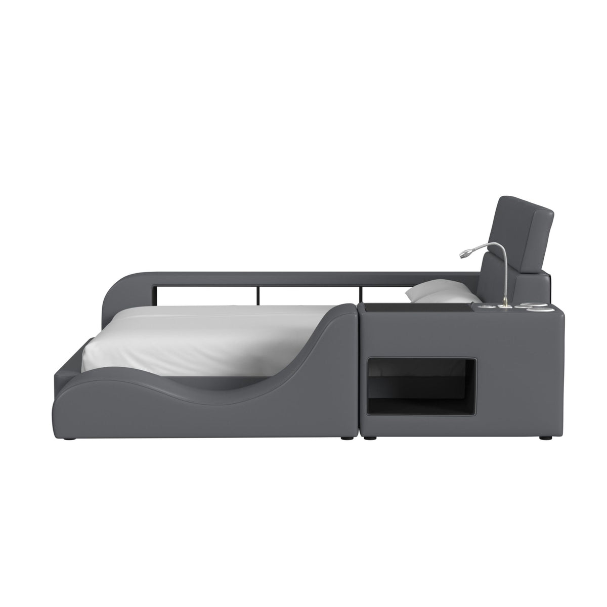 Valari Lounge Chair in Grey PU
