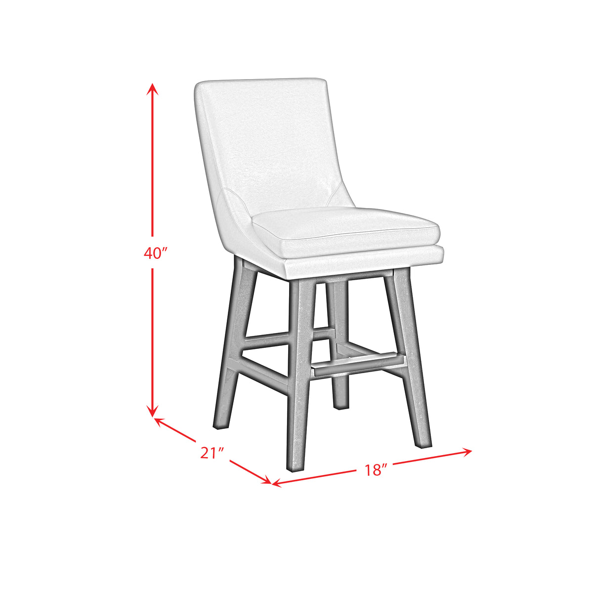 Villanova Swivel Counter Stool with Pewter PU in Espresso (2 Per Carton)