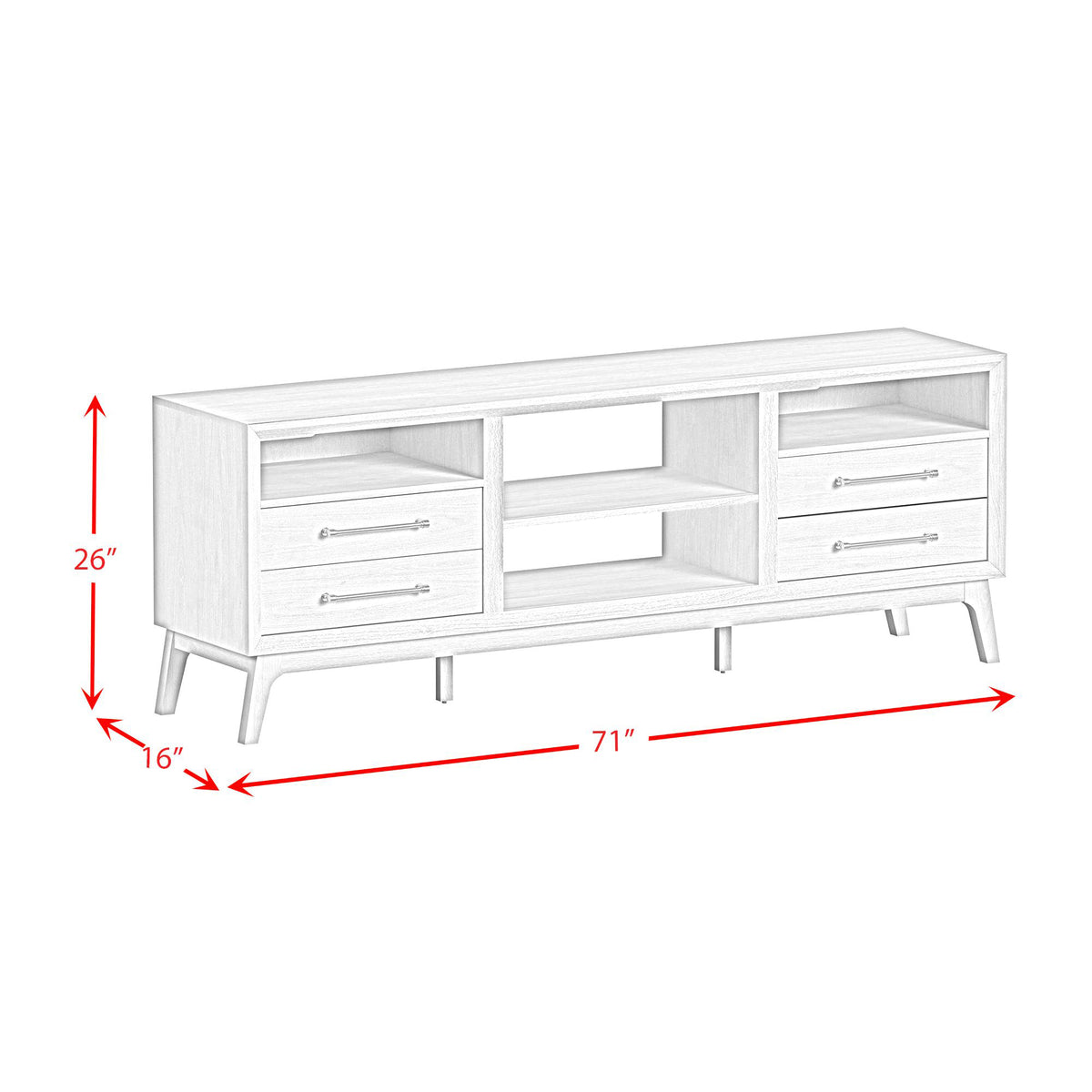 Westland 3PC Entertainment Unit With 71"" TV Console in Almond