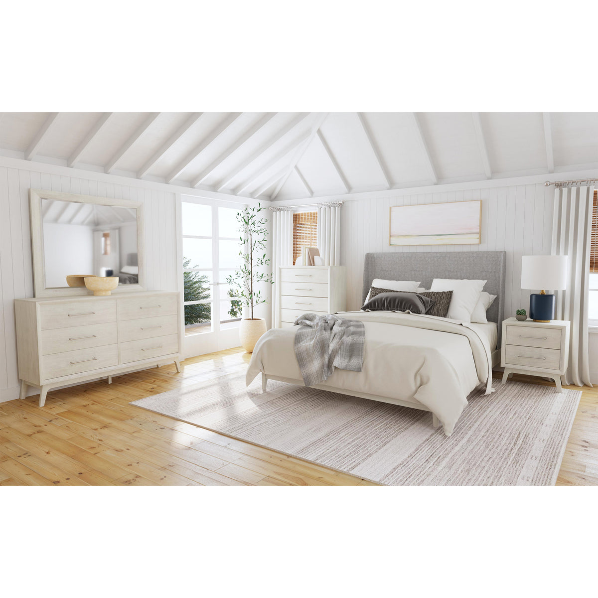 Westland Dresser and Mirror Set in Almond