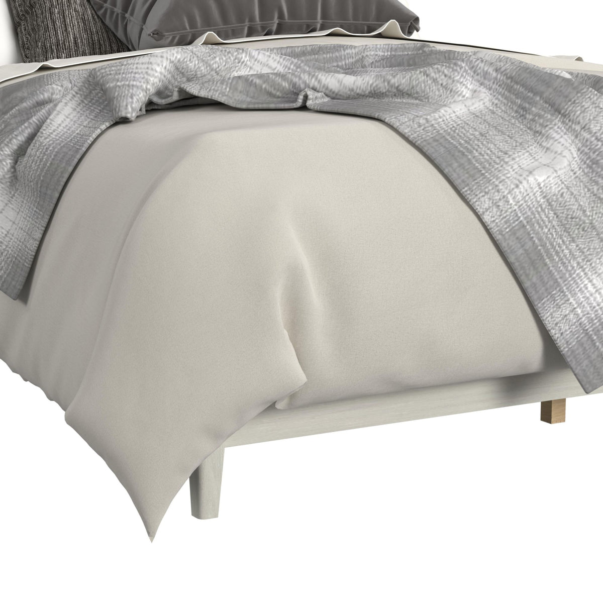 Westland King UPH Bed with Grey Fabric in Almond