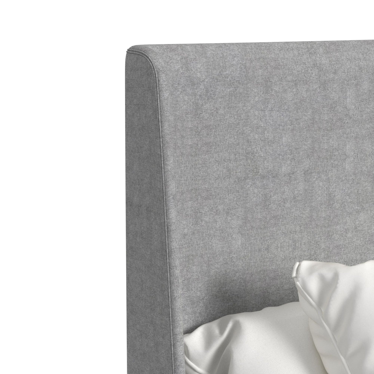 Westland King UPH Bed with Grey Fabric in Almond