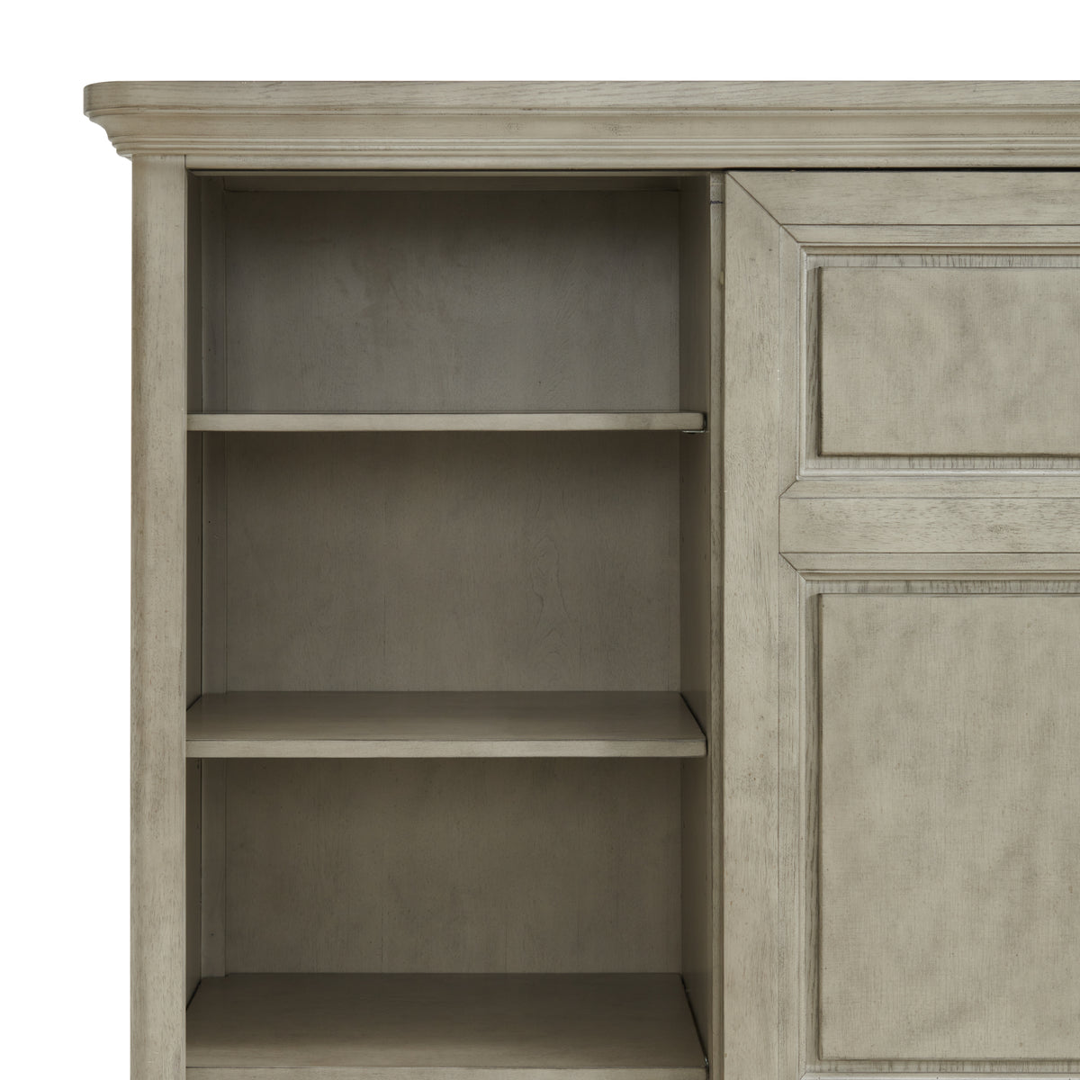 Whit-Ash King Panel 5PC Bedroom Set with Door Chest in Light Grey