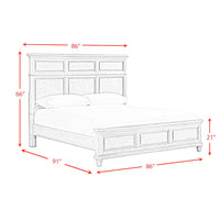 Whit-Ash King 3PC Bedroom Set with 2 Nightstands in Light Grey