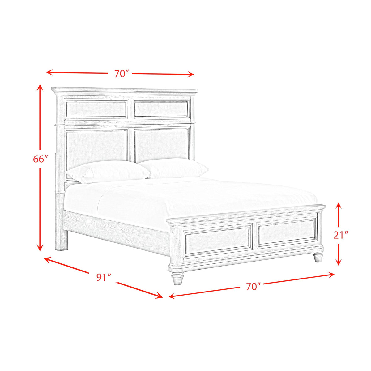 Whit-Ash Queen Panel 3PC Bedroom Set in Light Grey