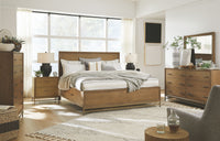 Magnussen Home Lindon Belgian Wheat And Coffee Bean Queen Panel Storage Bed