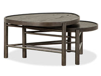 Magnussen Home Hadleigh Black Coffee Bean Shaped Nesting Cocktail Table With End Table