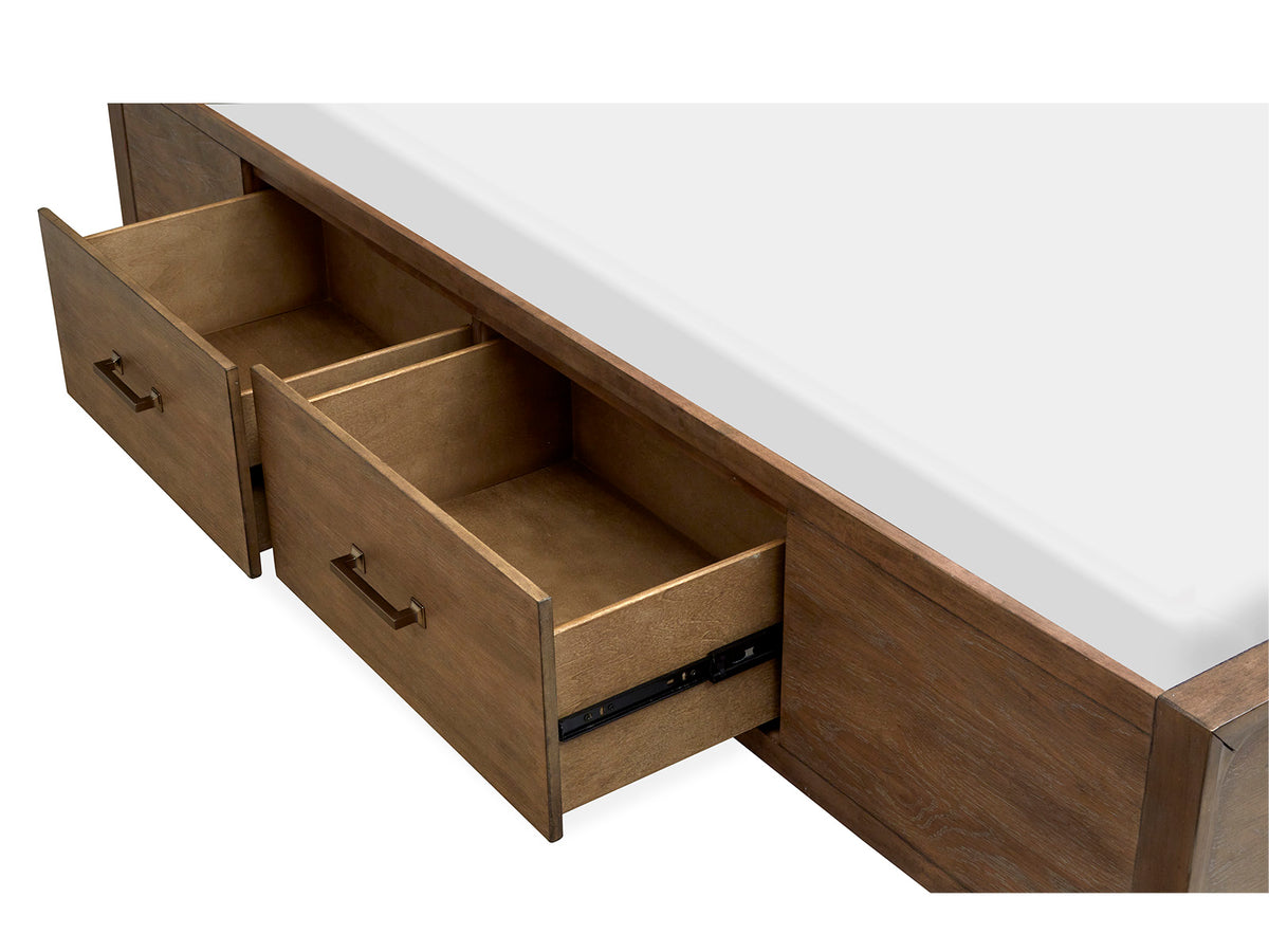Magnussen Home Lindon Belgian Wheat And Coffee Bean Queen Panel Storage Bed