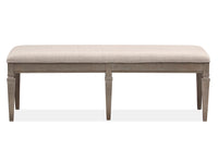 Magnussen Home Lancaster Dovetail Grey Extendable Rectangular Dining Table With 2 Side Chairs 2 Host Chairs Bench Server And Dining Cabinet