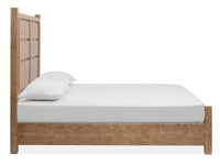 Magnussen Home Plum Creek Sierra Brown Queen Panel Bed 2 Nightstands And Drawer Dresser With Landscape Mirror