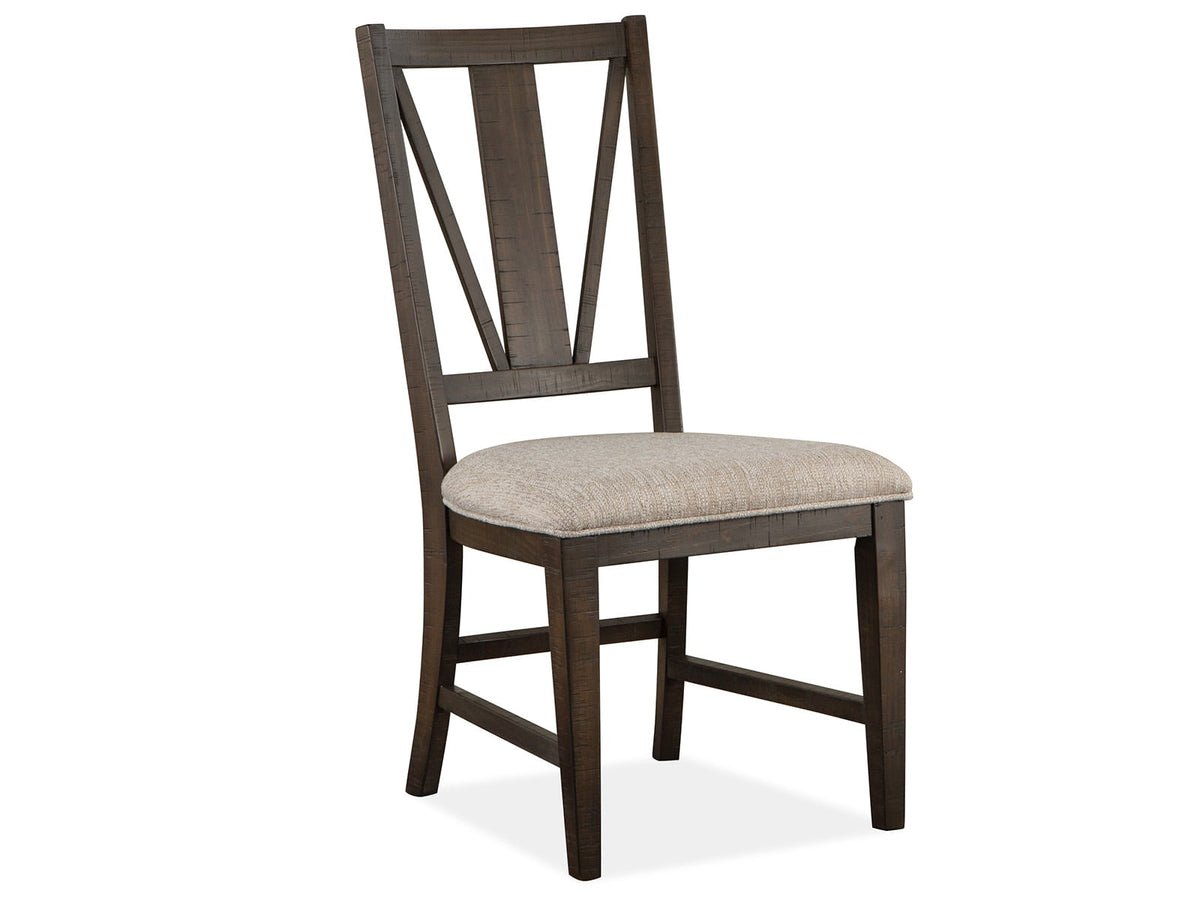 Magnussen Home Westley Falls Graphite Extendable Trestle Dining Table With 6 Side Chairs