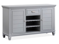 Magnussen Home Charleston Harbor Gray Grey Extendable Rectangular Dining Table With 6 Side Chairs And Server