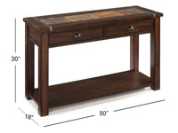 Magnussen Home Roanoke Cherry And Slate Rectangular Lift Top Cocktail Table With 2 End Table And Sofa Table