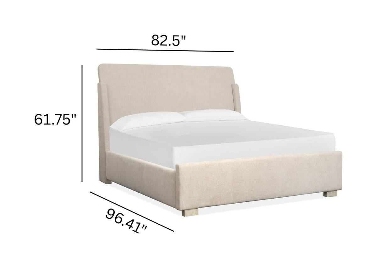 Magnussen Home Lorelei Misty Cloud King Upholstered Sleigh Bed With Nightstand