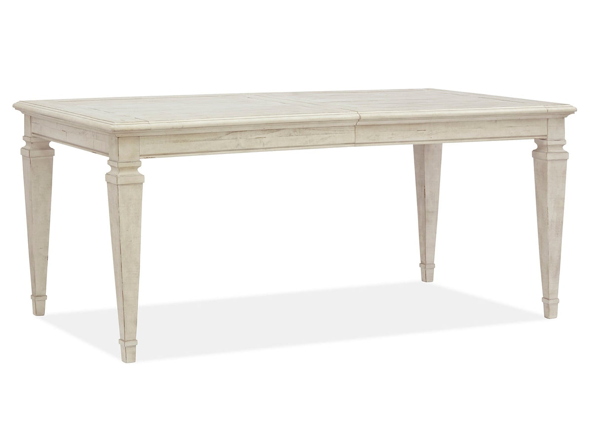 Magnussen Home Newport Alabaster Extendable Rectangular Dining Table With 4 Arm Chairs Upholstered Bench And Buffet