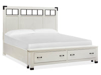 Magnussen Home Harper Springs Silo White Queen Panel Storage Bed