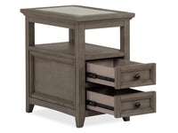 Magnussen Home Paxton Place Dovetail Grey Rectangular Caster Cocktail Table With Chairside End Table