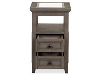 Magnussen Home Paxton Place Dovetail Grey Rectangular Caster Cocktail Table With 2 Chairside End Table